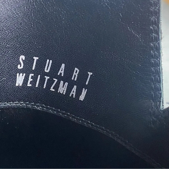 Stuart Weitzman Boots Knee High Leather V Cutout Riding Shoe Pull On Womens 6.5 - Picture 13 of 16